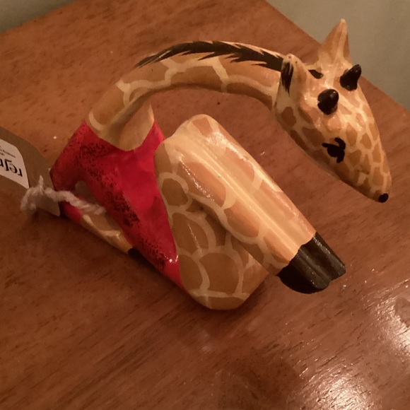 Source Unknown Other - SOLD! Handmade Yoga Giraffe with Red Shirt